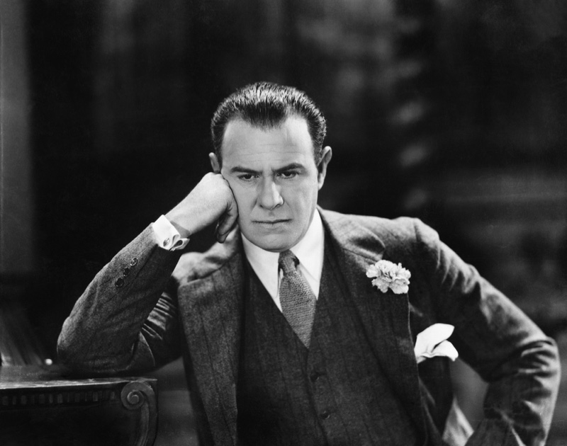 1920s Man Suit Closeup Ford Sterling. 1920s man in three piece suit.