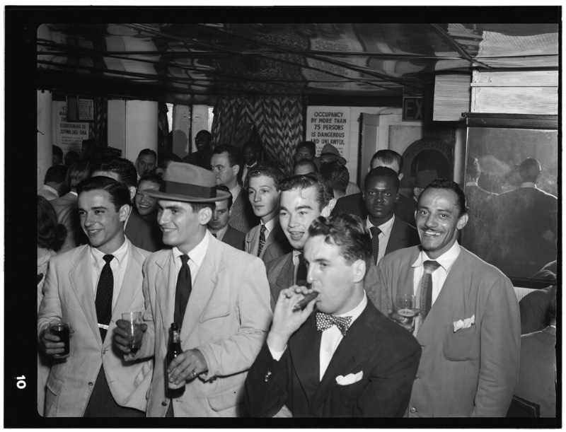 40s Fashion Men Downbeat Club New York Men enjoy the scene at Downbeat Club in New York circa 1948.