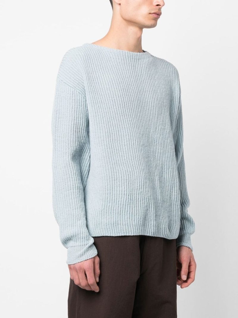 Baby Blue Ribbed Sweater Men Auralee Farfetch Make a pastel play in a baby blue sweater.