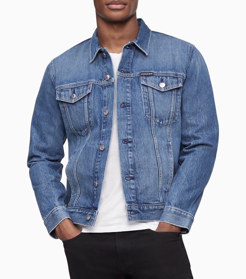 Calvin Klein Essential Denim Stretch Trucker Jacket Men Calvin Klein Essential Denim Stretch Trucker Jacket Men