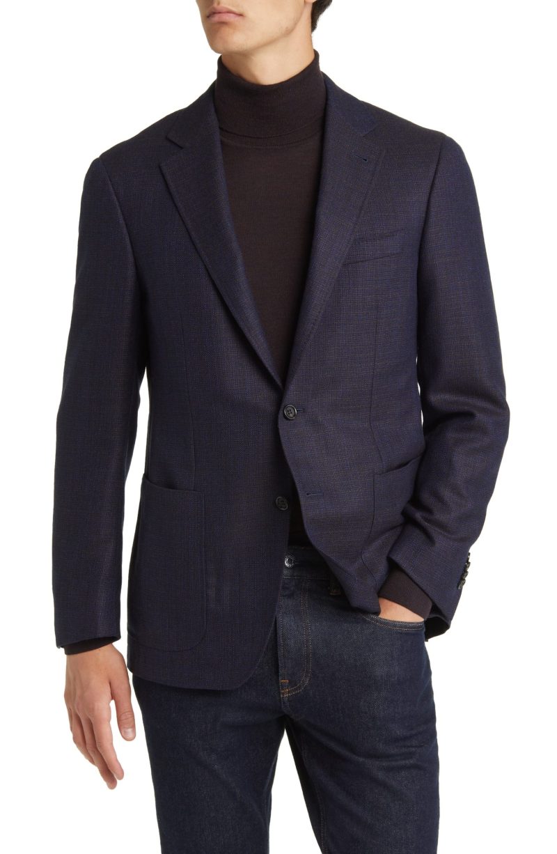 Canali Wool Sport Coat Nordstrom Pair a sport coat with a turtleneck sweater for a chic work outfit.
