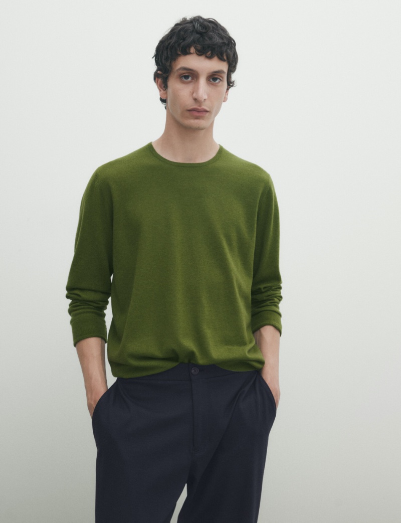 Cashmere Wool Blend Sweater Men Massimo Dutti Olive Green Cashmere Wool Blend Sweater Men Massimo Dutti Olive Green