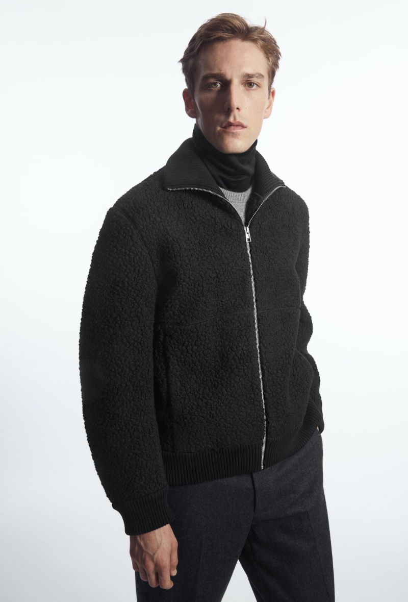 COS Funnel Neck Teddy Jacket Men COS Funnel Neck Teddy Jacket Men