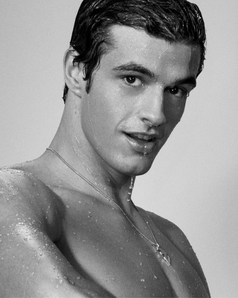 Emporio Armani Beachwear Spring Summer 2024 001 Model Francesco Ruggiero is the face of Emporio Armani's summer 2024 beachwear campaign.