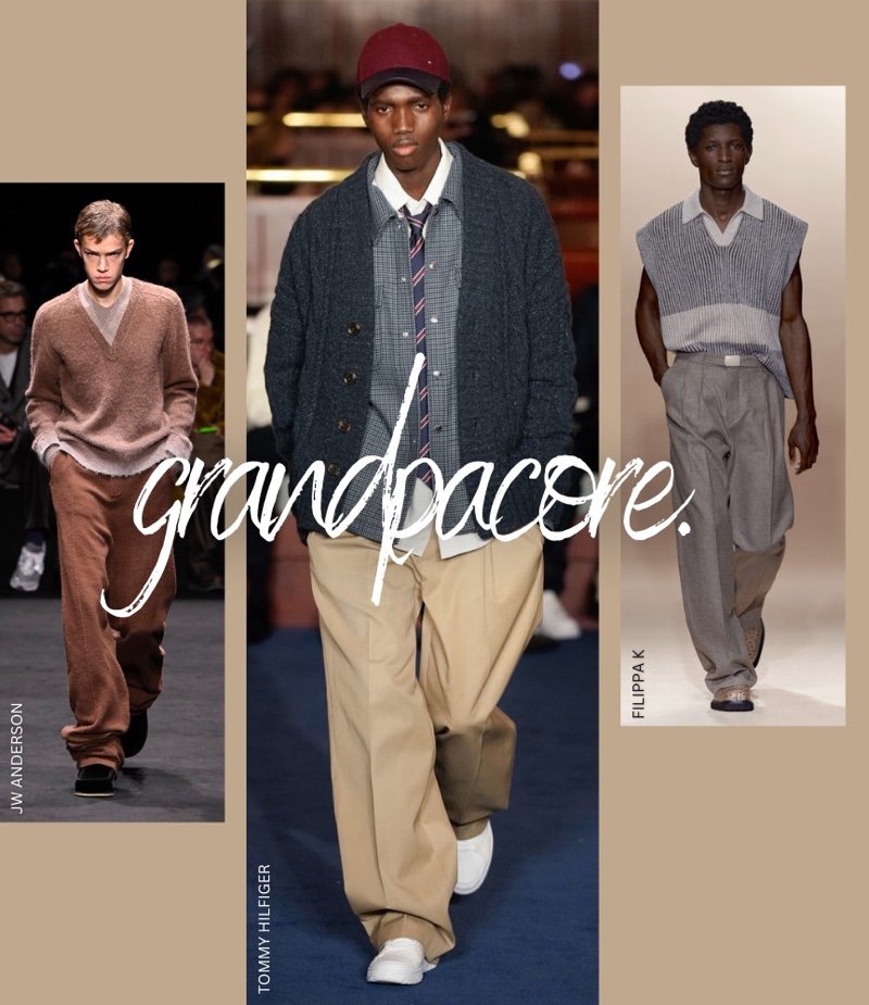 Fall 2024 Trend Men Grandpacore Men's Fall 2024 Fashion Trend Grandpacore