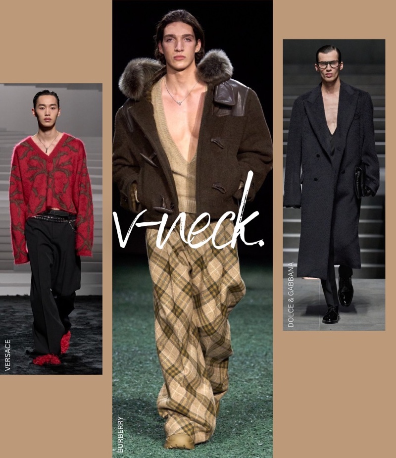 Fall 2024 Trend Men V neck Men's Fall 2024 Fashion Trend V-neck