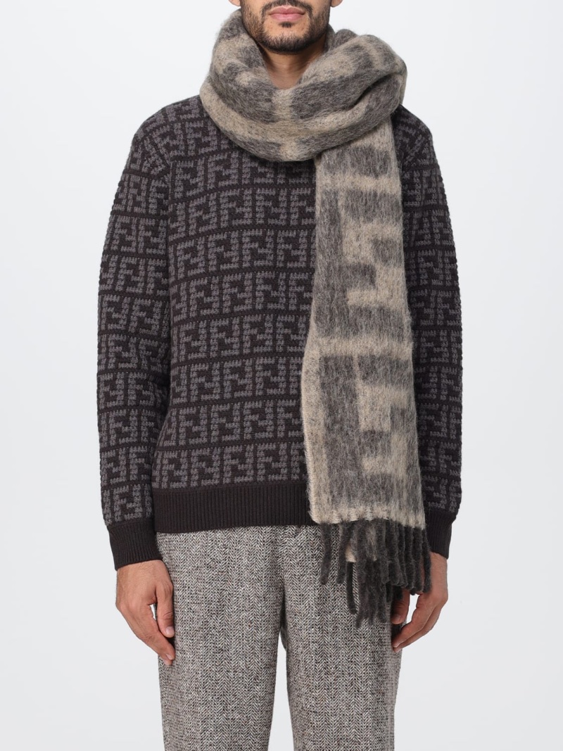 Fendi Wool Scarf Men Scarves like this oversized style by Fendi bring equal parts style and function.