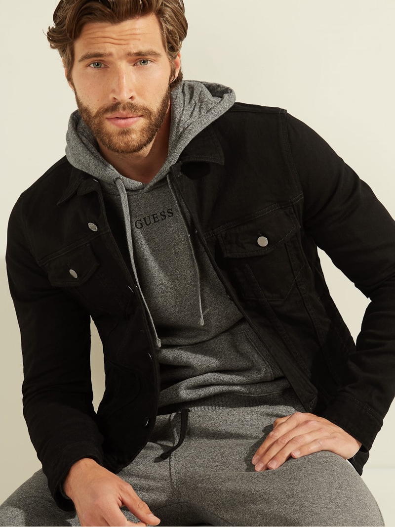 GUESS Dillon Denim Jacket Black Jailbreak Wash Men GUESS Dillon Denim Jacket Black Jailbreak Wash Men