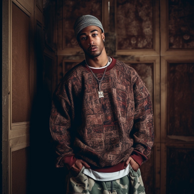 Hip Hop Style Fashion 90s Men Baggy fashions and a cool attitude defined hip-hop style in the nineties.