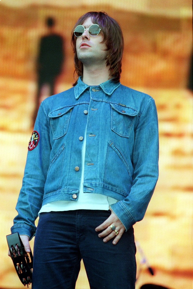 Liam Gallagher Denim Jacket Men Patch 2000 Lansdowne Road Dublin Liam Gallagher Denim Jacket Men Patch 2000 Lansdowne Road Dublin