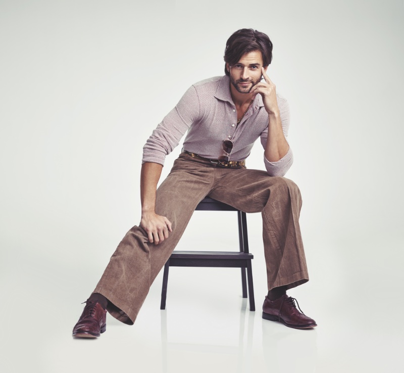 Male Model Wide Leg Trousers 1970s Style male model wide leg trousers 1970s style
