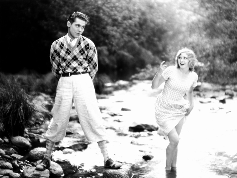 Man Argyle Sweater Wide Leg Pants 1920s Warren Burke wears an argyle sweater and matching socks with knickerbockers in 1928's The Farmer's Daughter.