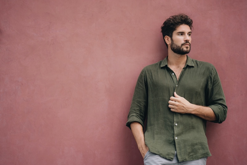Man Linen Shirt Men's Summer Fashion Linen Shirt