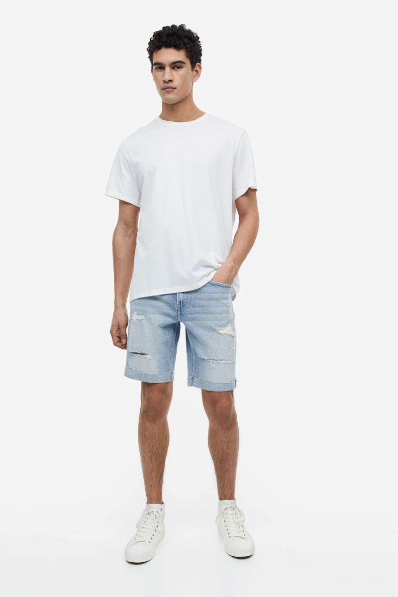 Mens Summer Fashion Denim Shorts Jean Shorts HM Men's Summer Fashion Denim Shorts Jean Shorts HM