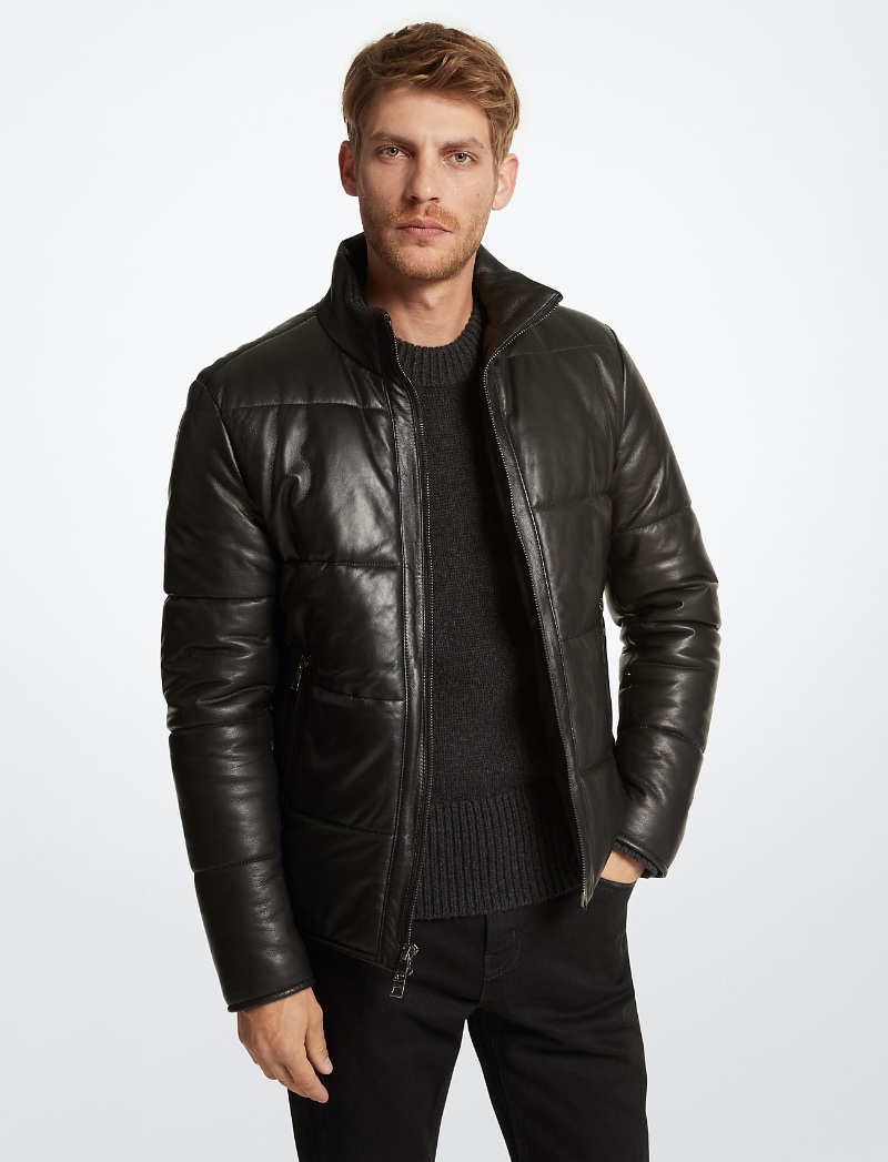 Michael Kors Quilted Leather Puffer Jacket Men Michael Kors Quilted Leather Puffer Jacket Men