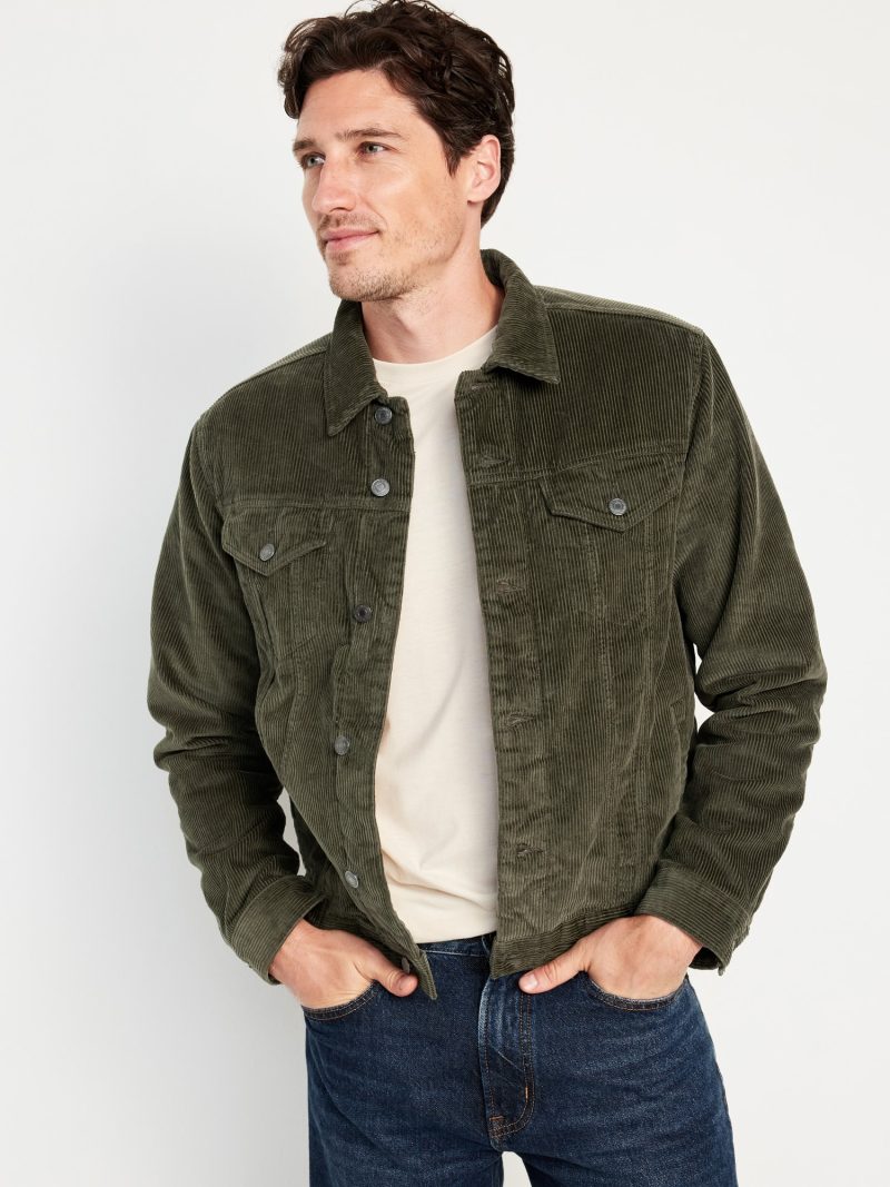 Old Navy Sherpa lined Corduroy Jacket Men Add texture to your winter layers with a sherpa-lined corduroy jacket.