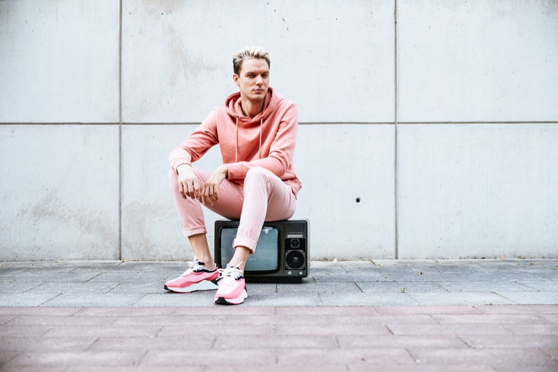 Pink Outfits for Men Hoodie Casual pink outfit men