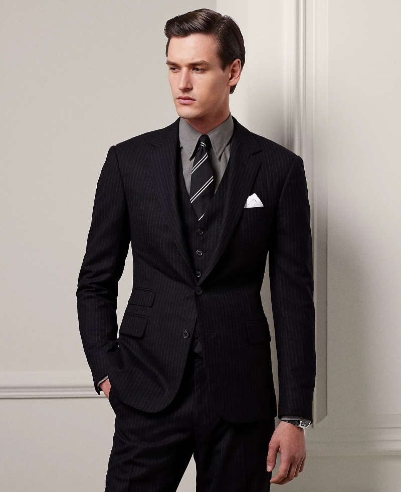 Ralph Lauren Purple Label Gregory Hand tailored Wool 3 piece Suit Ralph Lauren Purple Label Gregory Hand-tailored Wool 3-piece Suit