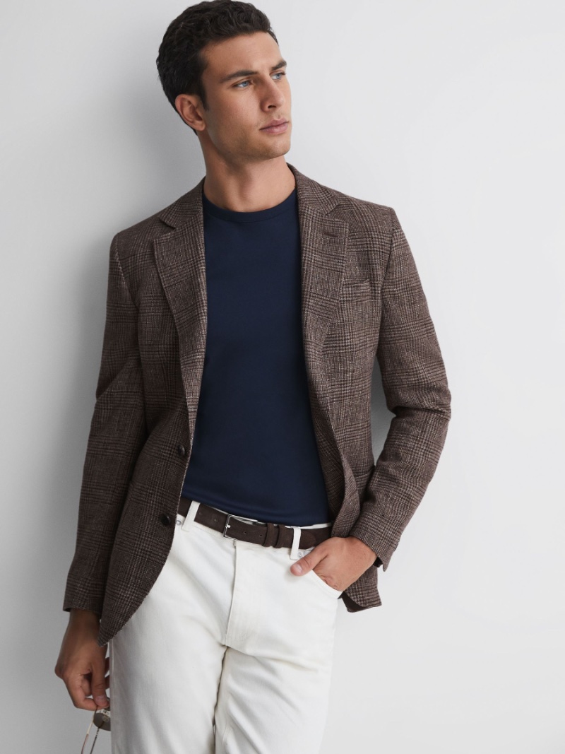 Reiss Modern Fit Single breasted Check Blazer Reiss Modern Fit Single-breasted Check Blazer