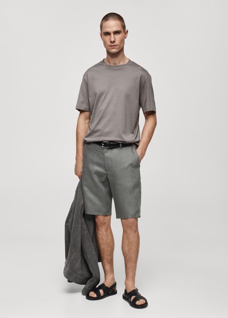 Summer Fashion Bermuda Shorts Linen Mango Dress up your casual attire with classic Bermuda shorts.
