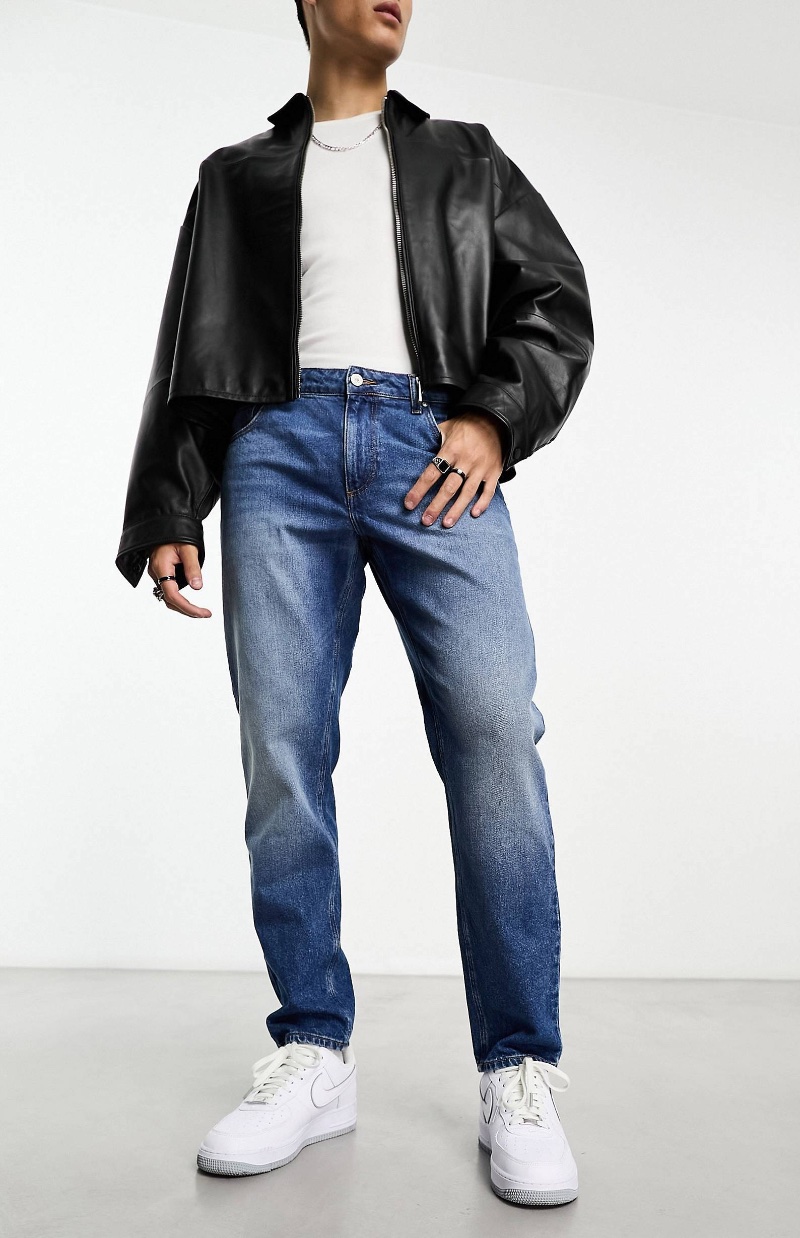 Types of Jeans Men Tapered Mid Wash Blue ASOS Types of Jeans Men Tapered Mid Wash Blue ASOS