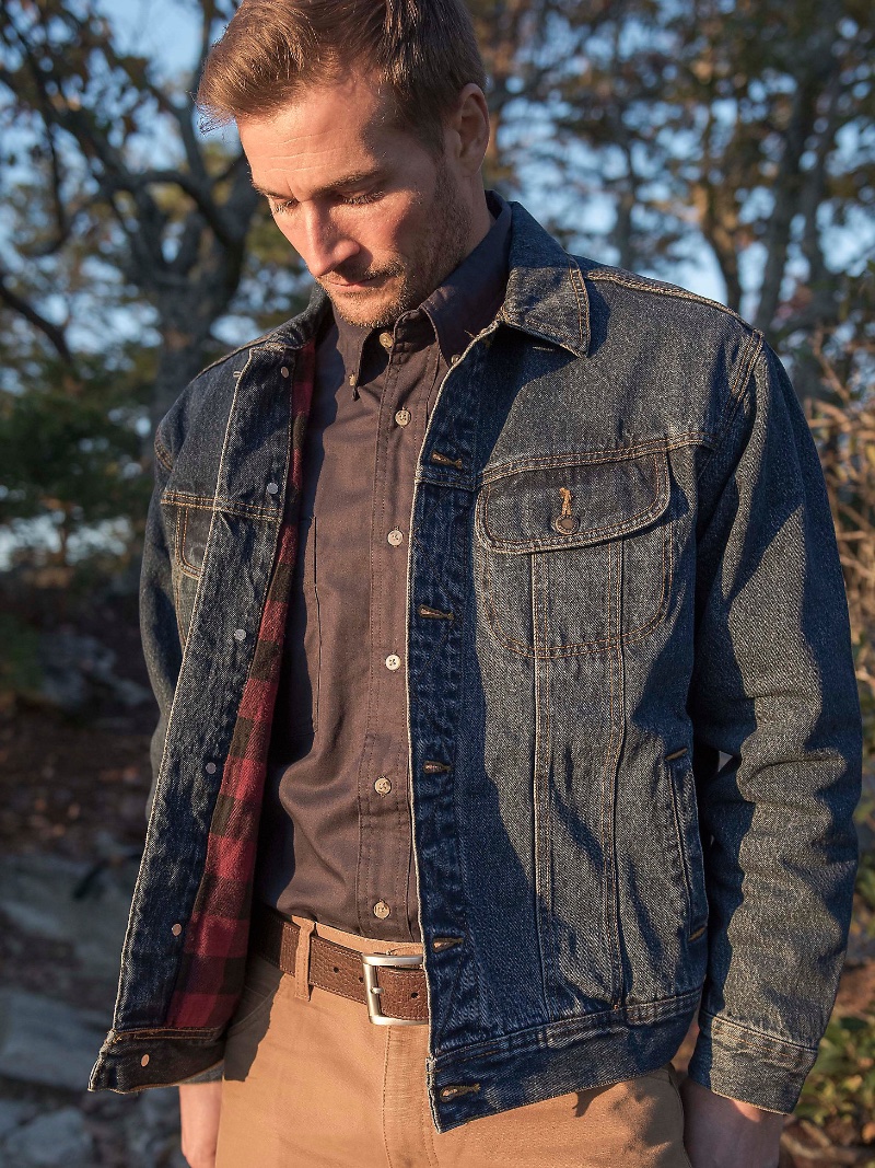 Wrangler Flannel Lined Denim Jacket Men Wrangler Flannel Lined Denim Jacket Men